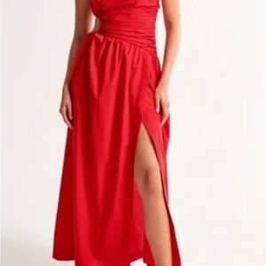 Abercrombie & Fitch Vibrant Red One-Shoulder Dress